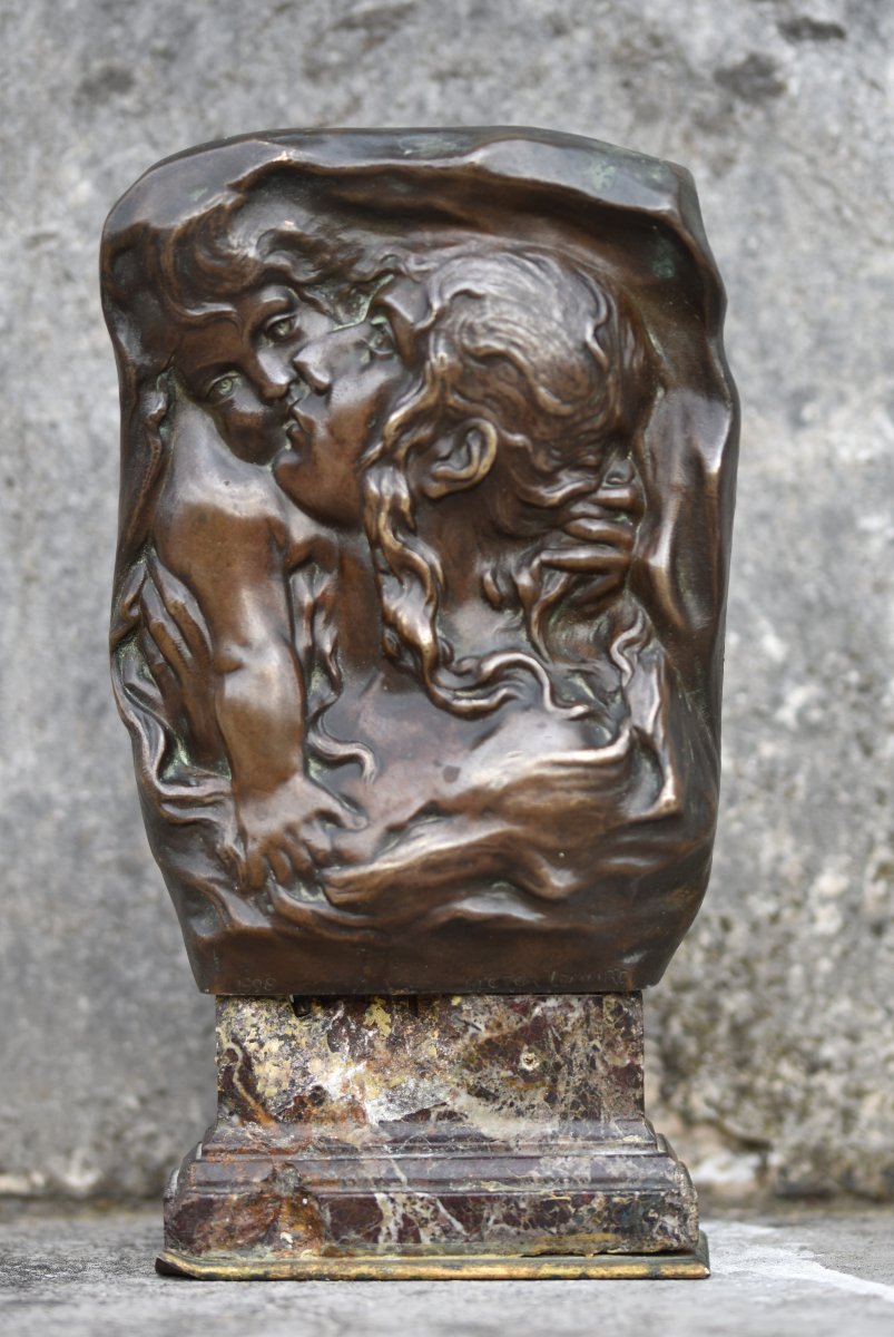 Hector LEMAIRE (Lille 1846 - Paris 1933), Mére et enfant (1898)-photo-3