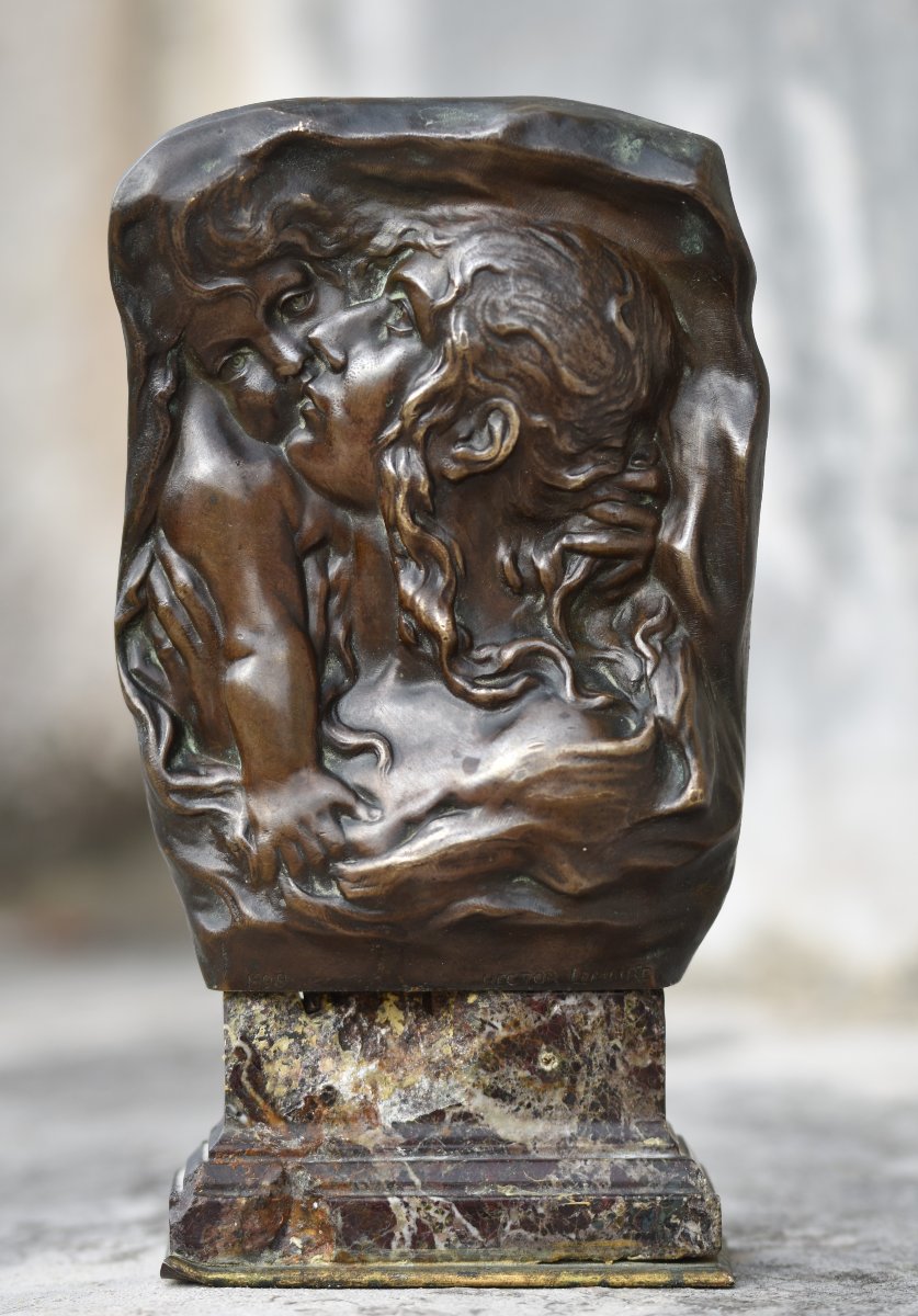 Hector LEMAIRE (Lille 1846 - Paris 1933), Mére et enfant (1898)