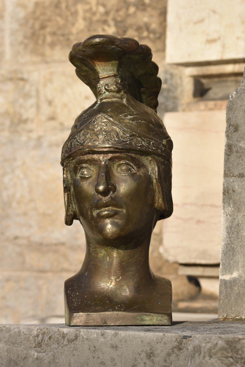 Tête de guerrier antique, peut-être Arès ou Achille (vers 1910)-photo-3