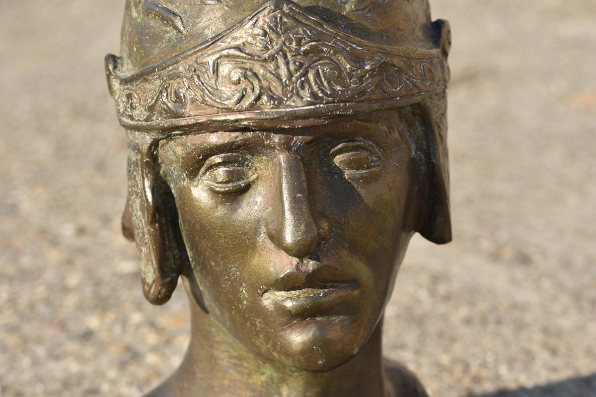 Tête de guerrier antique, peut-être Arès ou Achille (vers 1910)-photo-1