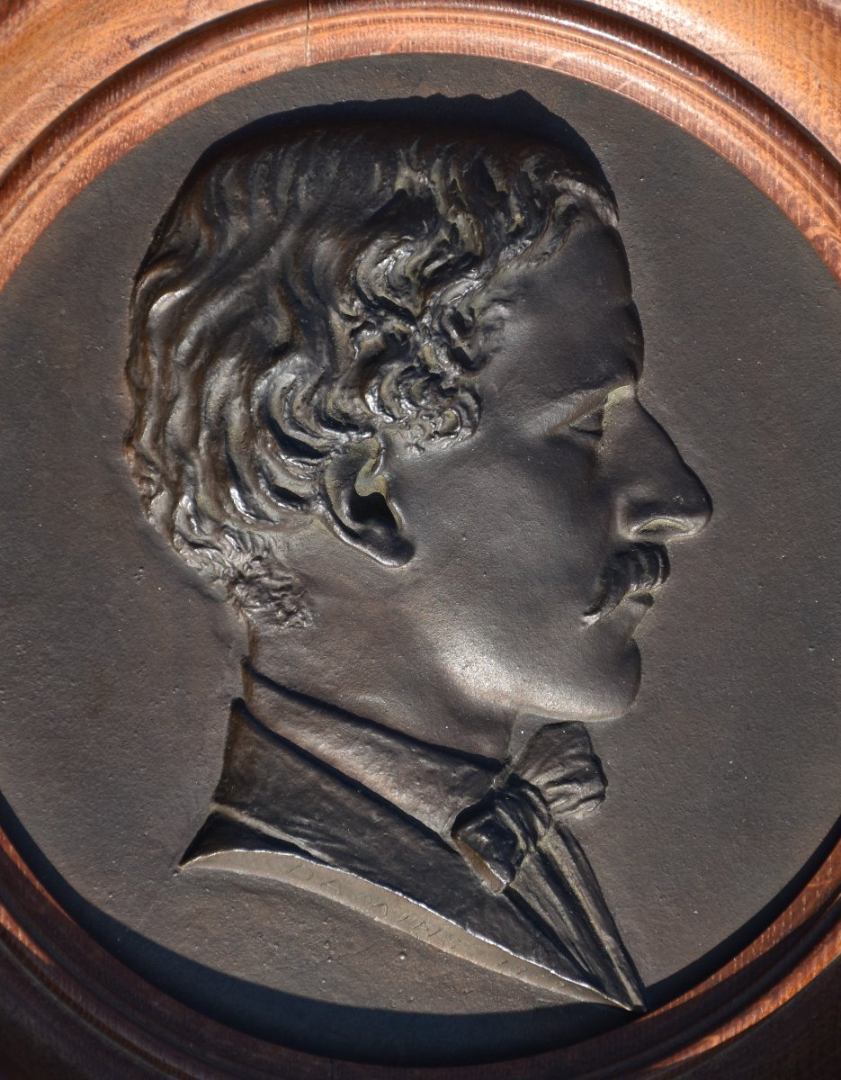 Pierre DAMIEN (Tours, 1824-1902),  Portrait d’homme avec nœud papillon (1852)-photo-2