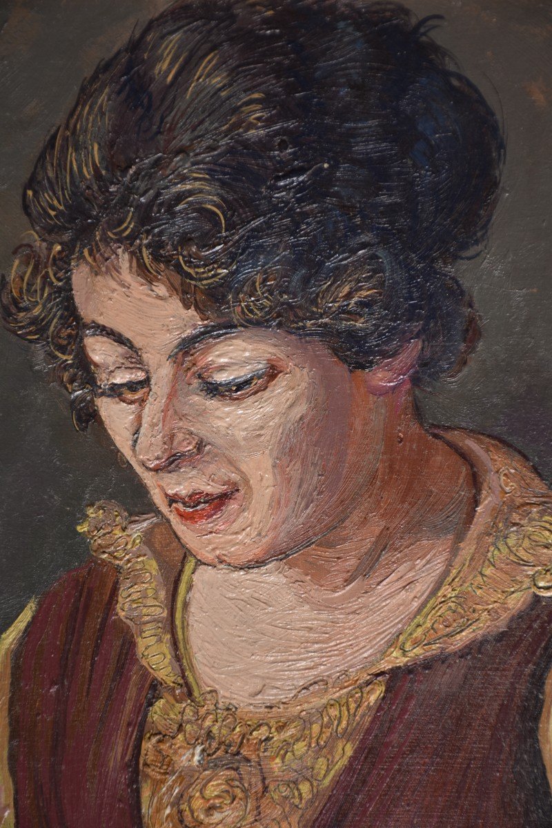 Augustin BURLET (Châlons-sur-Saône 1892 - Lyon 1953), Portrait de Lilo, sa Femme (vers 1918)