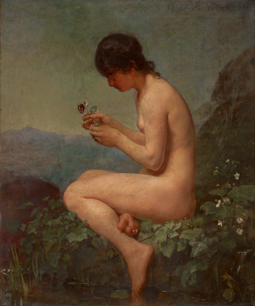 Wilbur Winfield Woodward, Girl Picking Fleas From A Dog (1879)-photo-4