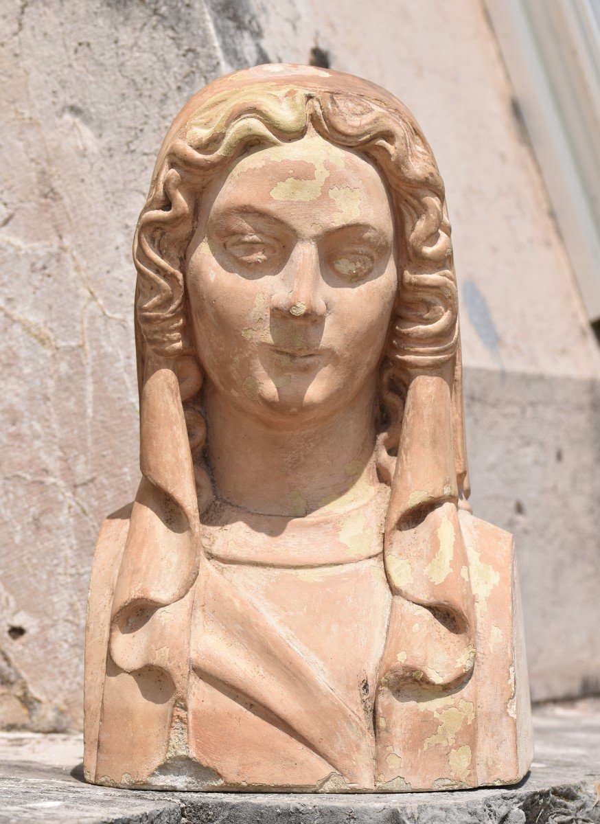 Joseph GAZAN (Nice, 1891 - 1985), Tête de Vierge (vers 1940)-photo-3
