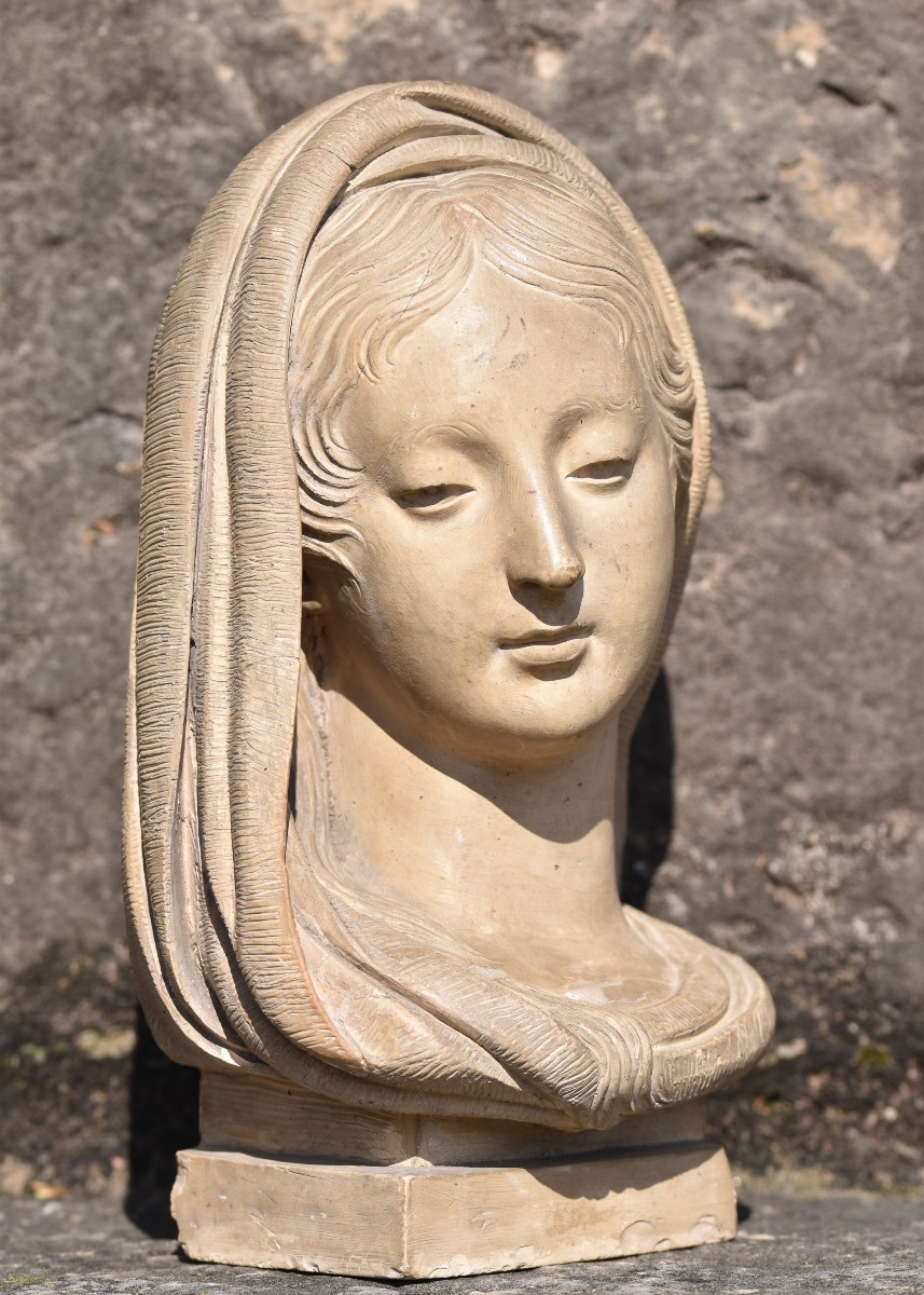 François NOUBEL (Toulouse, 1729-1793), Tête de Vierge (vers 1780) -photo-3