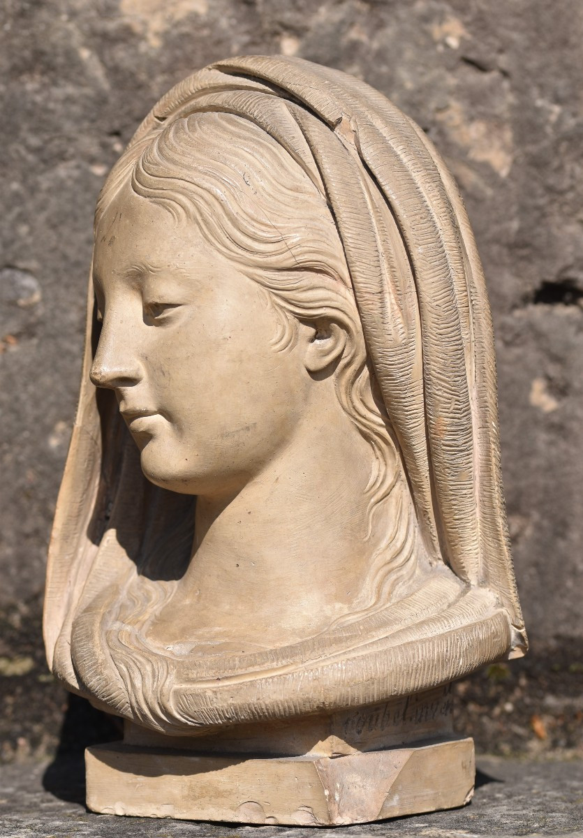 François NOUBEL (Toulouse, 1729-1793), Tête de Vierge (vers 1780) -photo-4