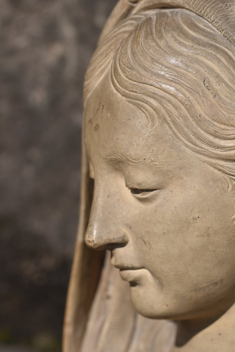 François NOUBEL (Toulouse, 1729-1793), Tête de Vierge (vers 1780) -photo-7