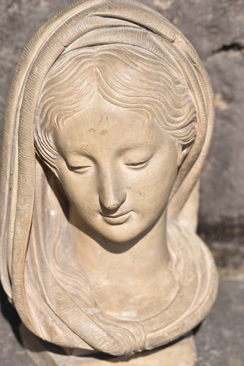 François NOUBEL (Toulouse, 1729-1793), Tête de Vierge (vers 1780) -photo-8