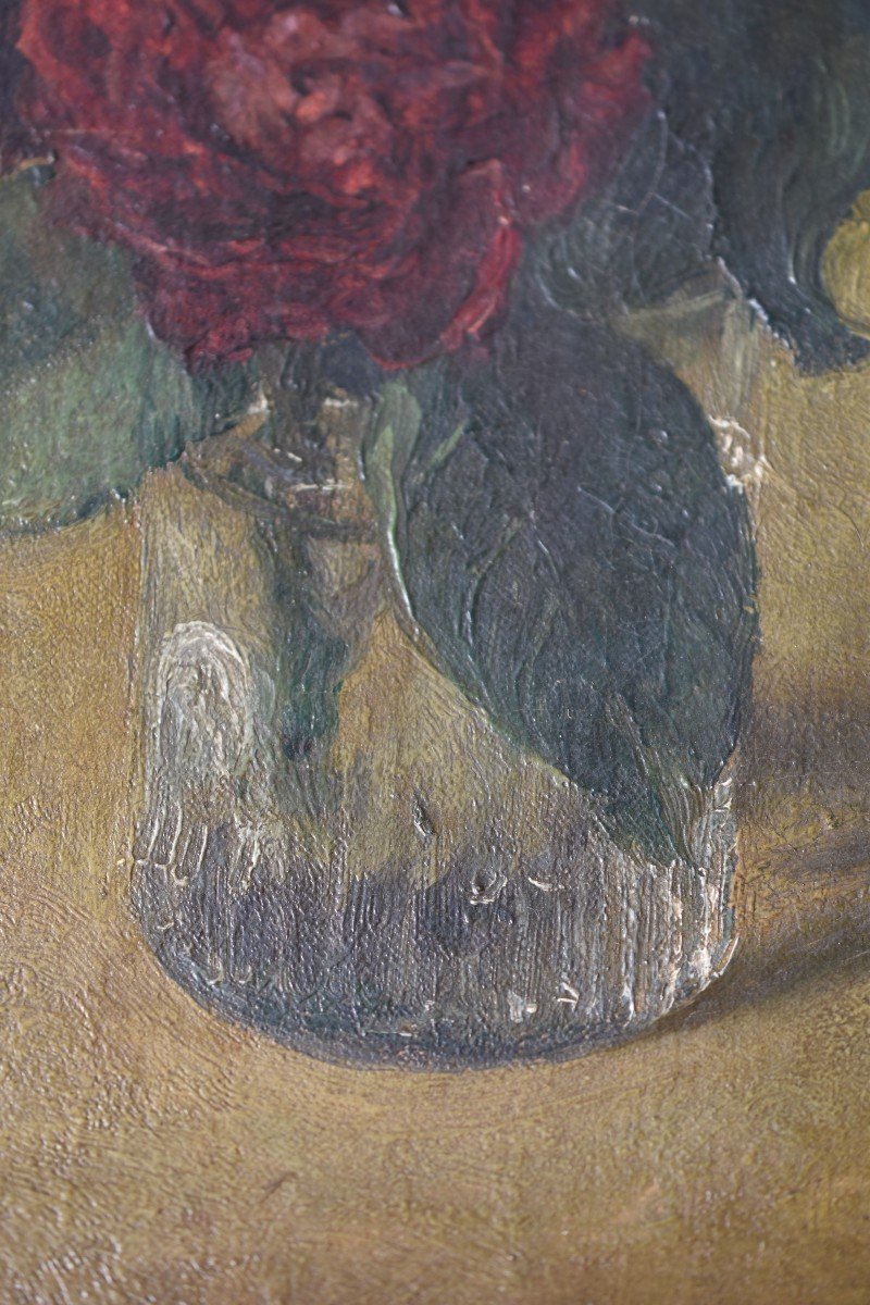 Antoine-louis Perret, Roses In A Glass (circa 1870)-photo-3