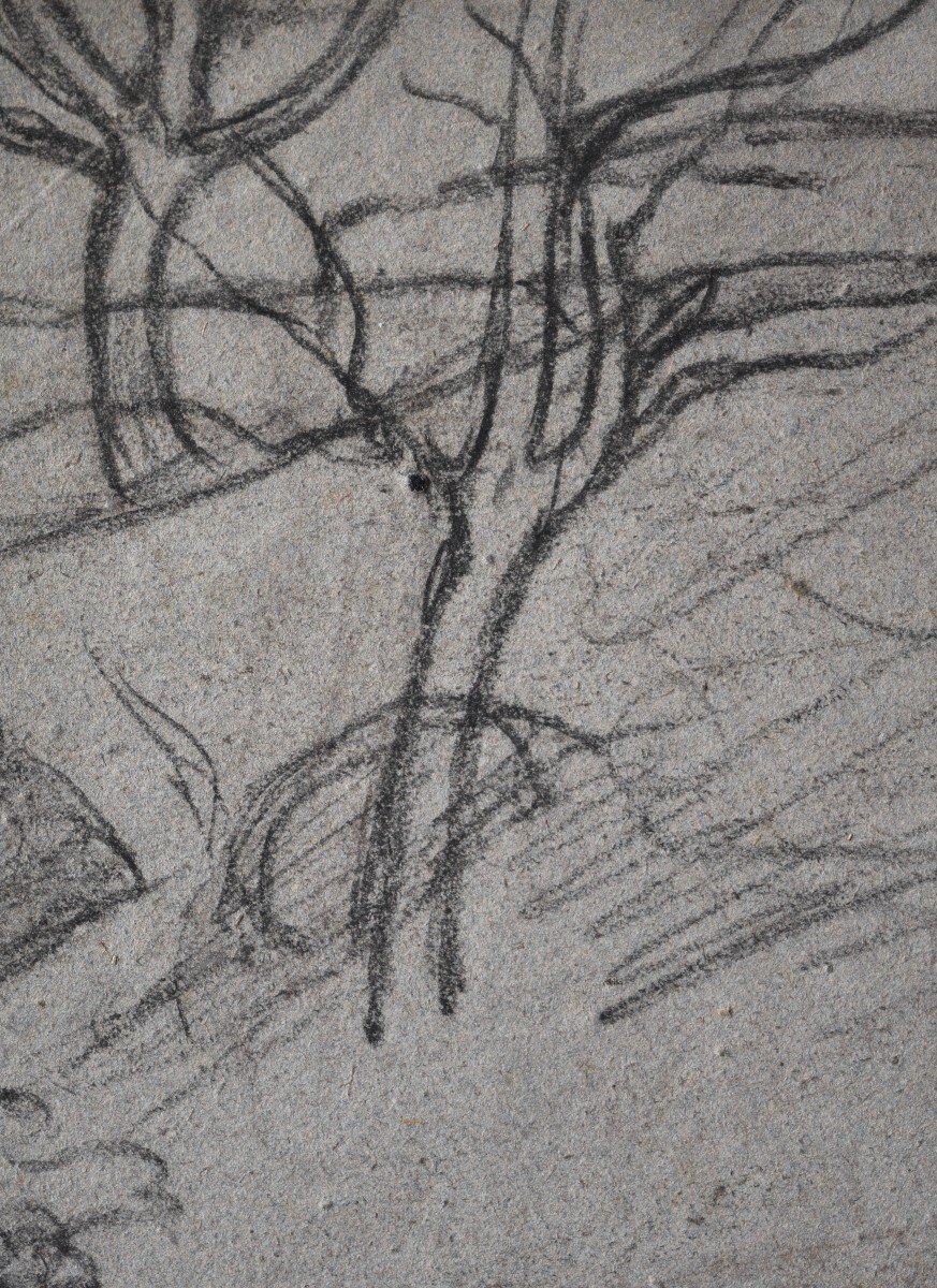 Jean-Baptiste FRÉNET (Lyon 1814 - Charly 1898), Paysage à l’arbre (vers 1840-1850)-photo-4