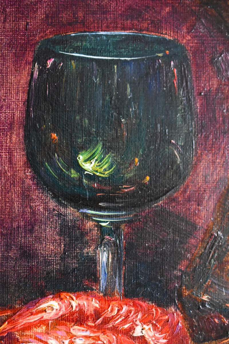 Charles JUNG (Lyon, 1865-1936) , Nature morte aux crevettes (1921)-photo-3