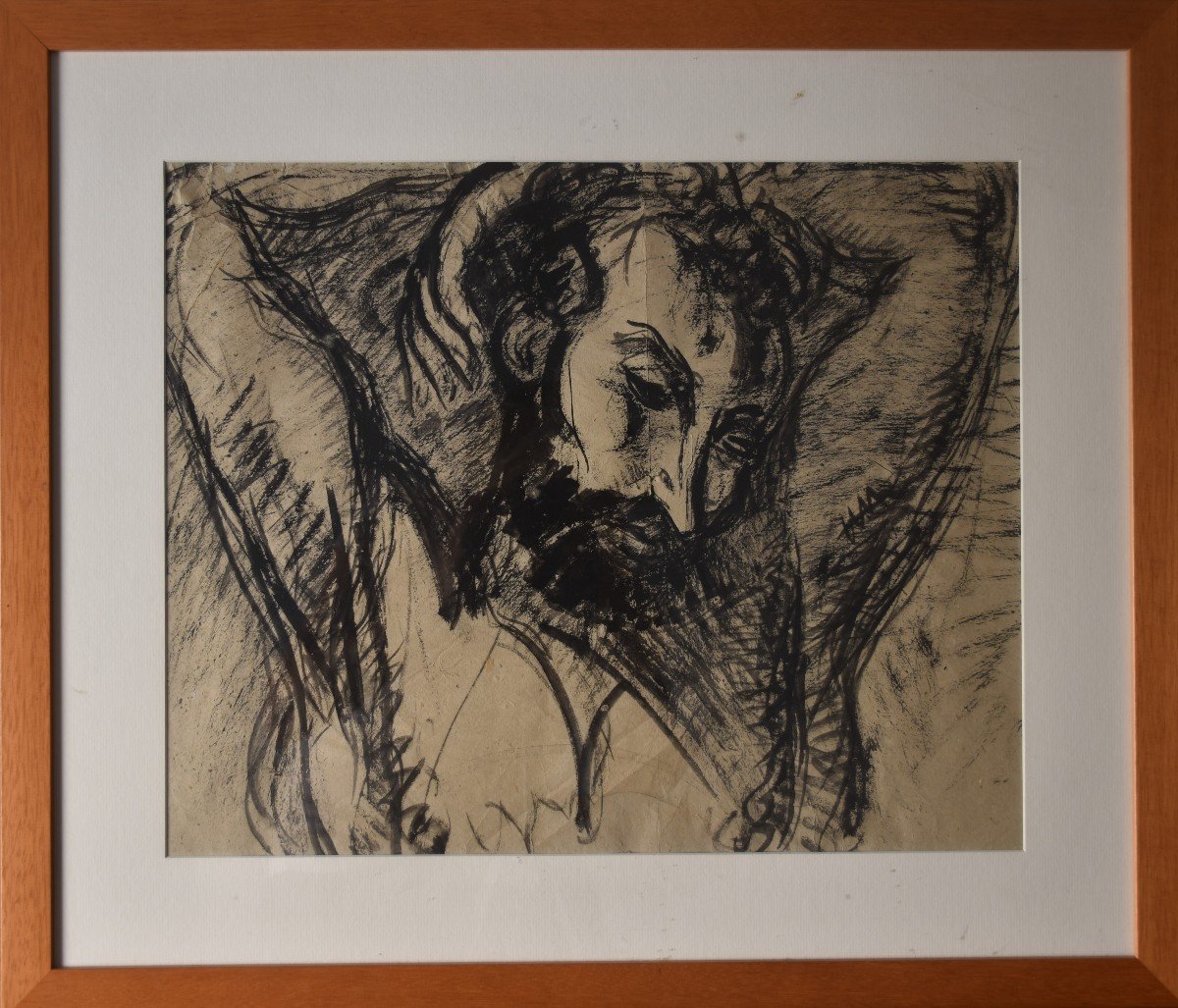 André Auclair, Head Of A Man, Possibly Christ (circa 1940)-photo-2