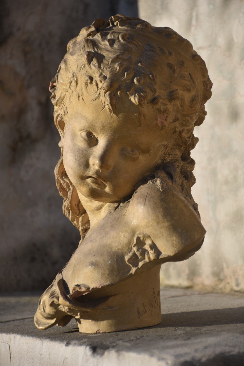Anton Nelson, Bust Of A Girl (c. 1890)-photo-4