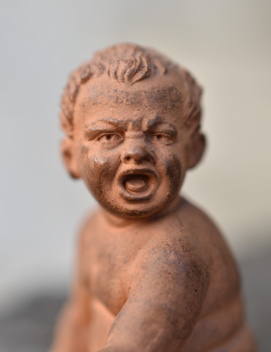 Pair Of Terracotta Putti (circa 1870)-photo-4