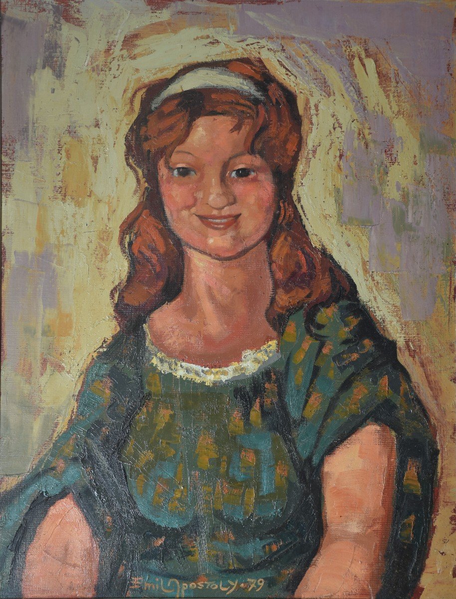 Émile APOSTOLY (Saint-Marcel-lès-Valence 1924 - Nyons 2013), La Jeune villageoise (1979)