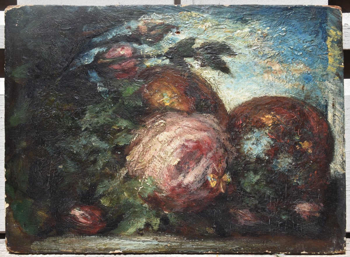 French School, Roses And Pomegranites In Front Of A Blue Sky (circa 1860)-photo-4