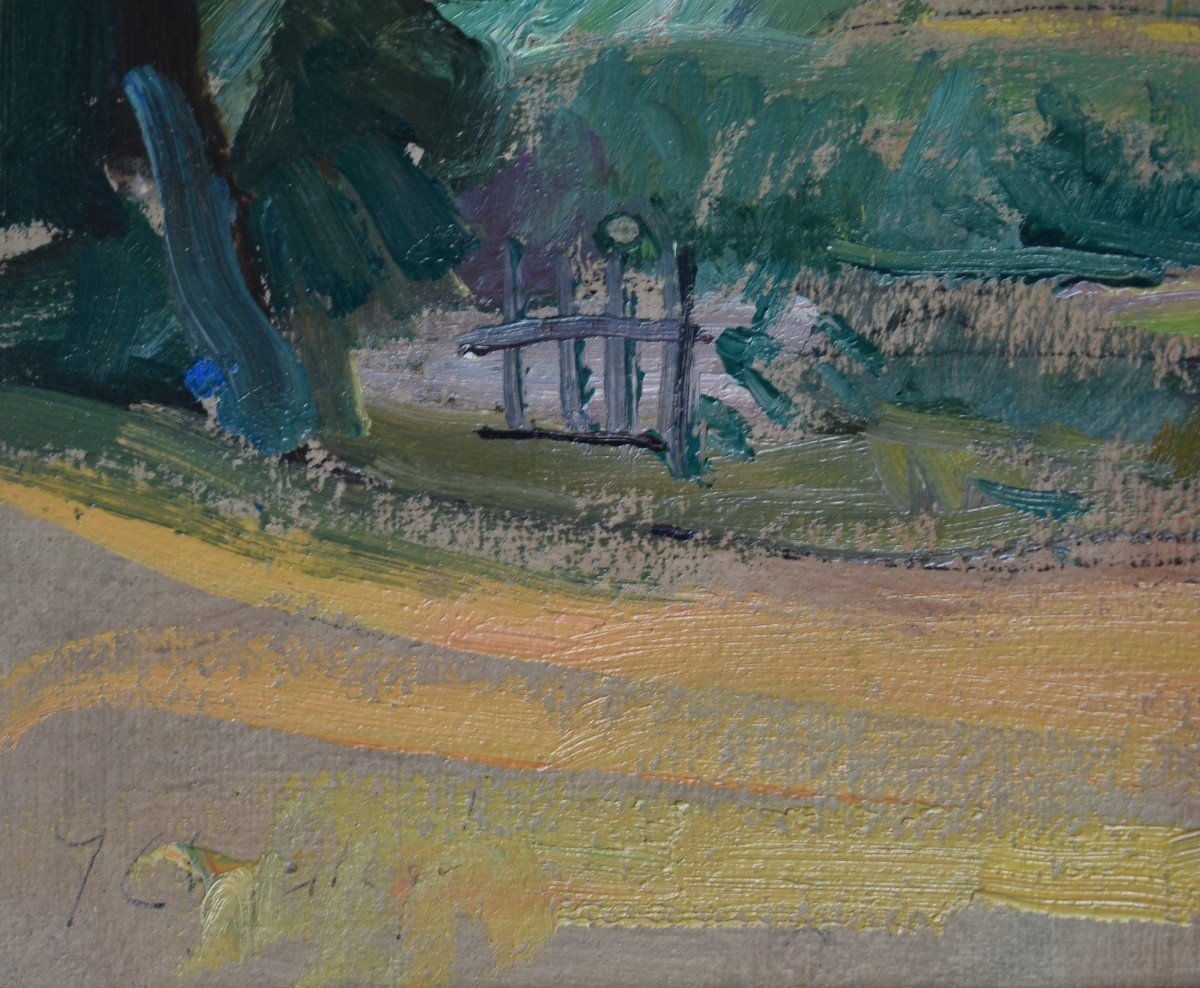 Jean Chaleyé, Hilly Landscape With Poplar Trees (around 1920)-photo-2