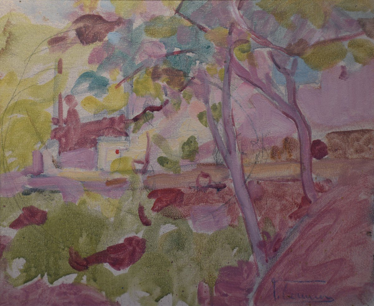 Fernande Cormier, Landscape With Pink Trees (circa 1930)