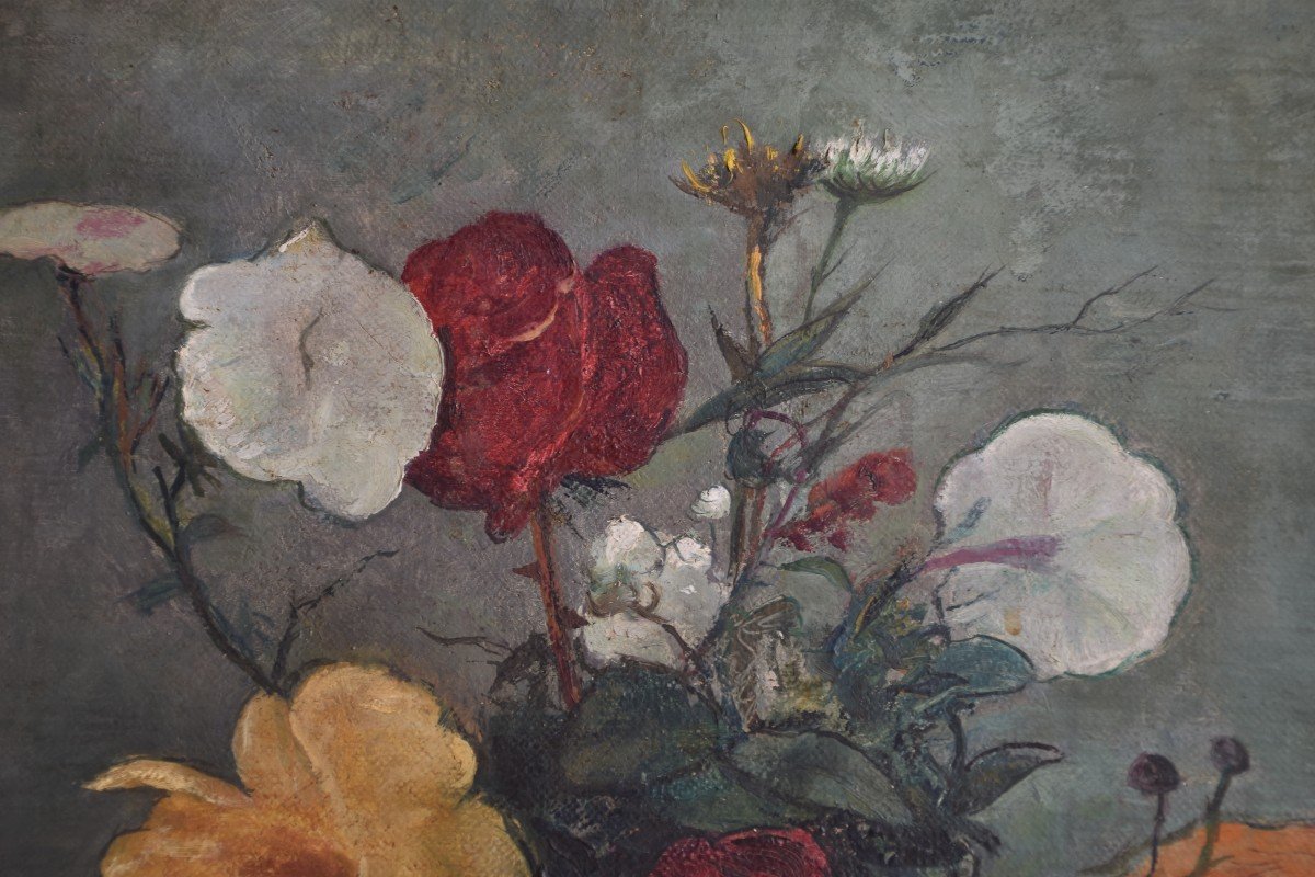 Adolphe DETEIX (Amplepuis, 1892-1967), Fleurs dans un vase  (vers 1930)-photo-2