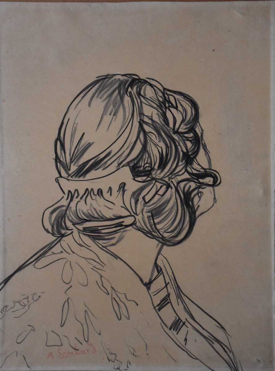Alfred Lombard, Head Of A Young Woman Turned To The Right