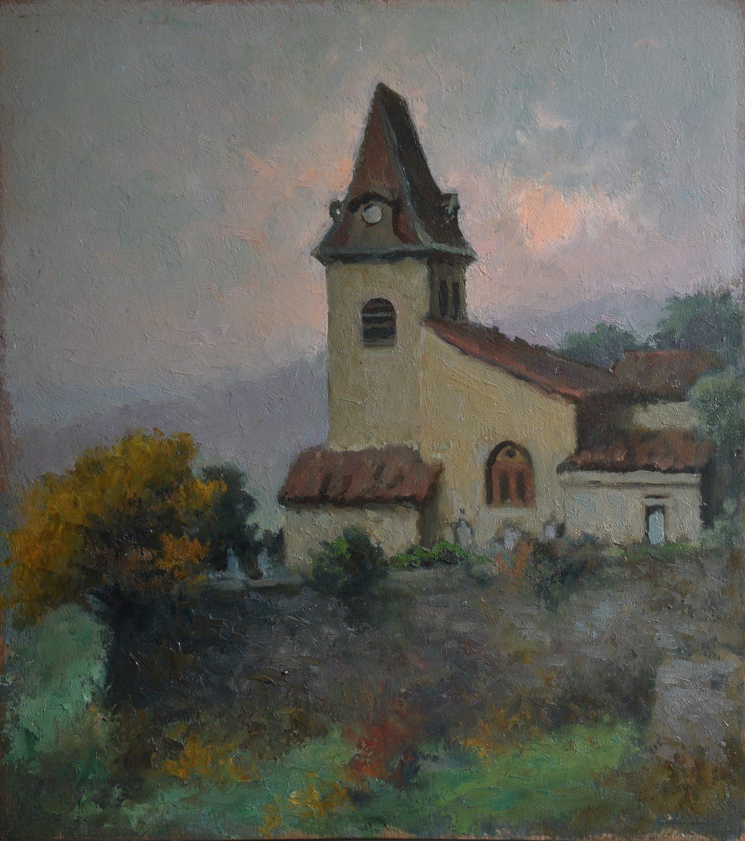 Hippolyte Léty, La vieille église de Beauvoir-de-Marc, Isère (vers 1940)