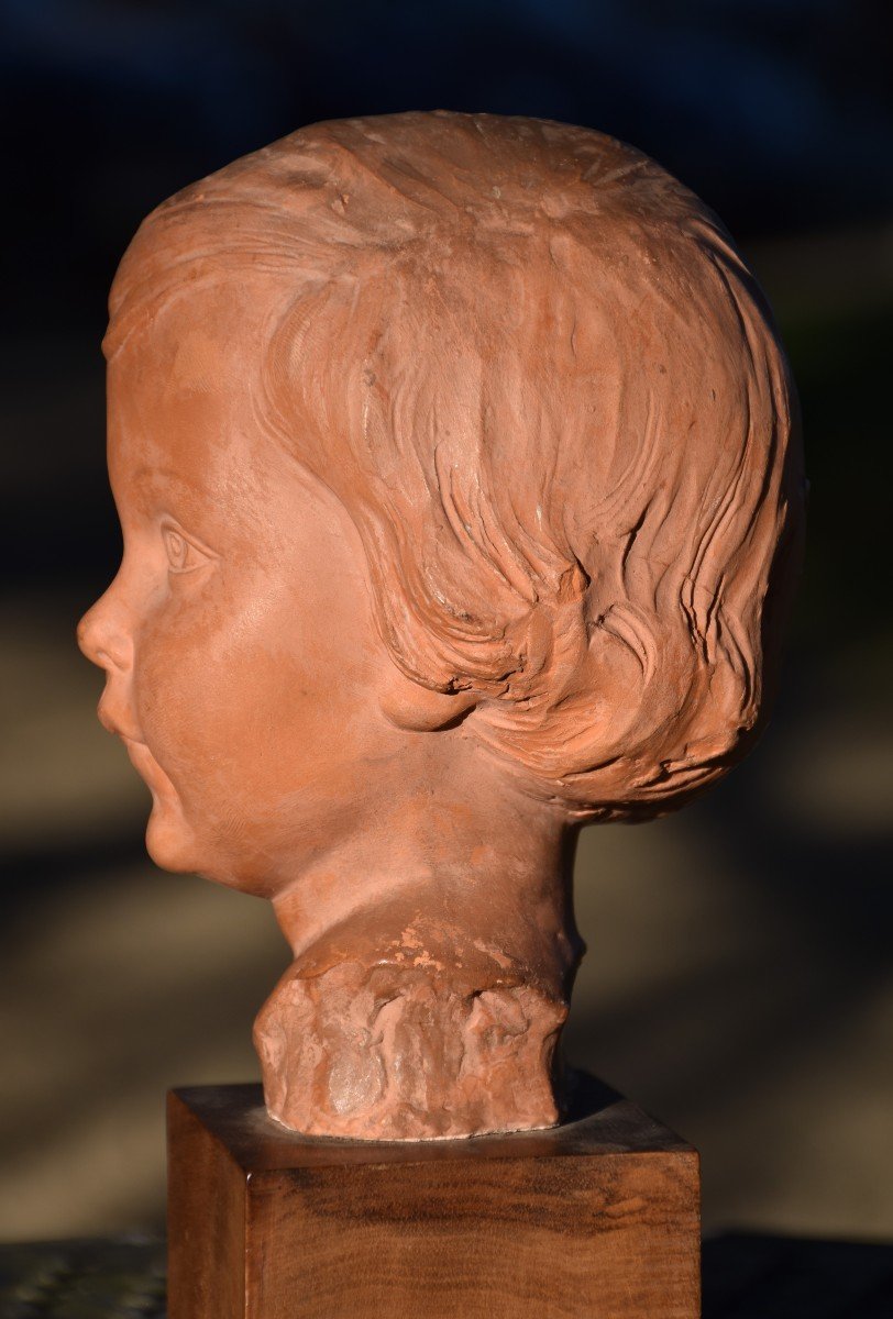 Ignacio Gallo (valladolid 1887 - Paris 1935), Bust Of A Child (circa 1920)-photo-3