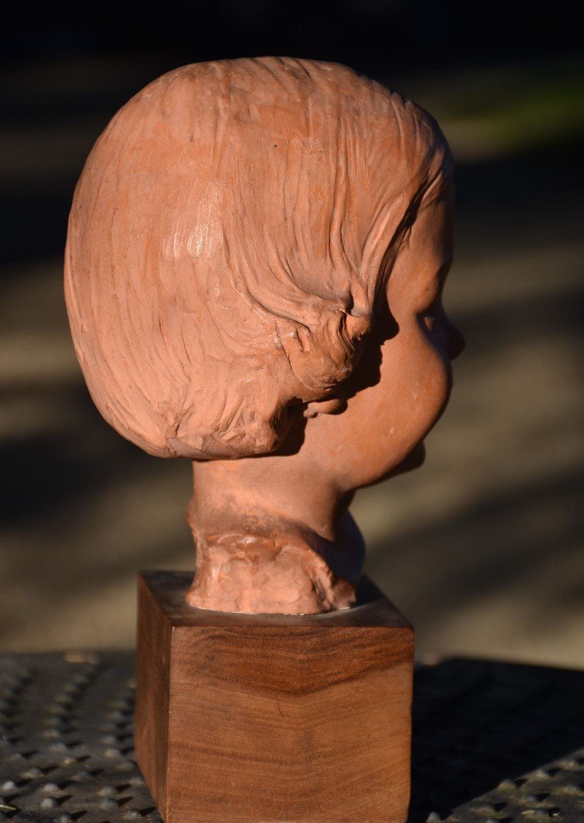 Ignacio Gallo (valladolid 1887 - Paris 1935), Bust Of A Child (circa 1920)-photo-3