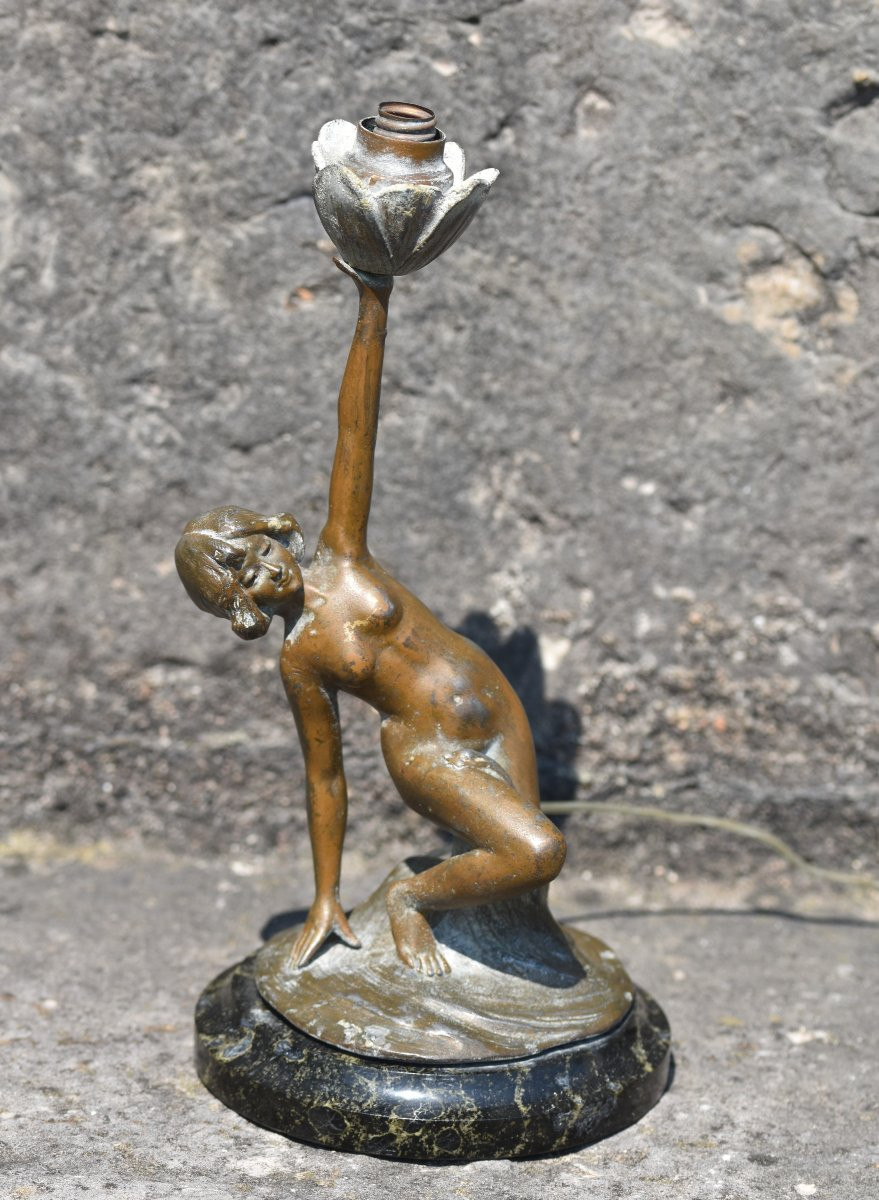 Friedrich BEER (Brno 1846 - Florence 1912), Bougeoir en forme de femme nue (vers 1885)-photo-2