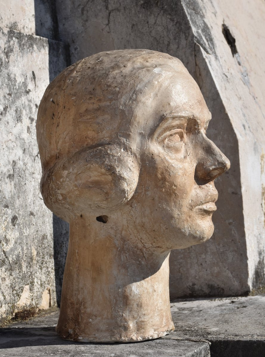 Georges SALENDRE (Romanèche-la-Montagne 1890 - Pierre-Bénite 1985), Tête de femme (vers 1925)-photo-6