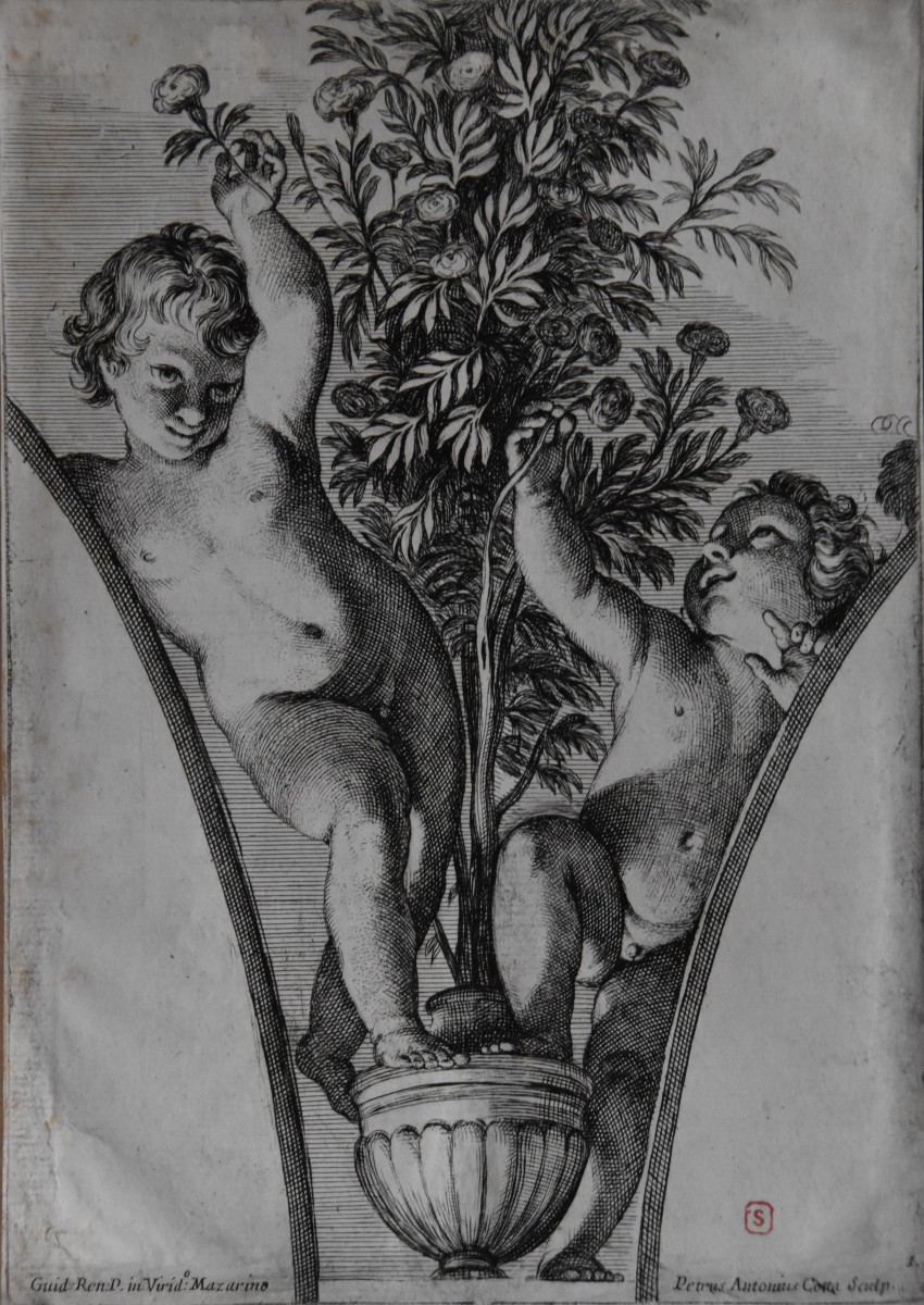 Guido Reni, Angels With Potted Plants From The Loggia Of The Palazzo Mazarin, Rome (circa 1640)-photo-2