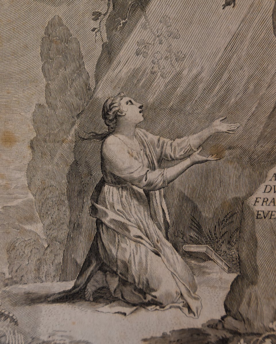 Jacques Stella (lyon 1596- Paris 1657) The Madeleine At Sainte-baume Visited By Angels (1641)-photo-4