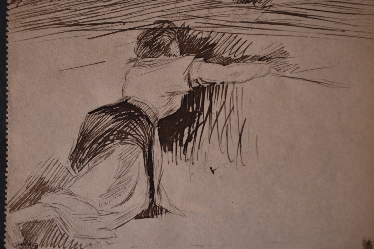 Joseph Marius AVY, Figure d’après Daumier et d'autres croquis (vers 1895)-photo-3