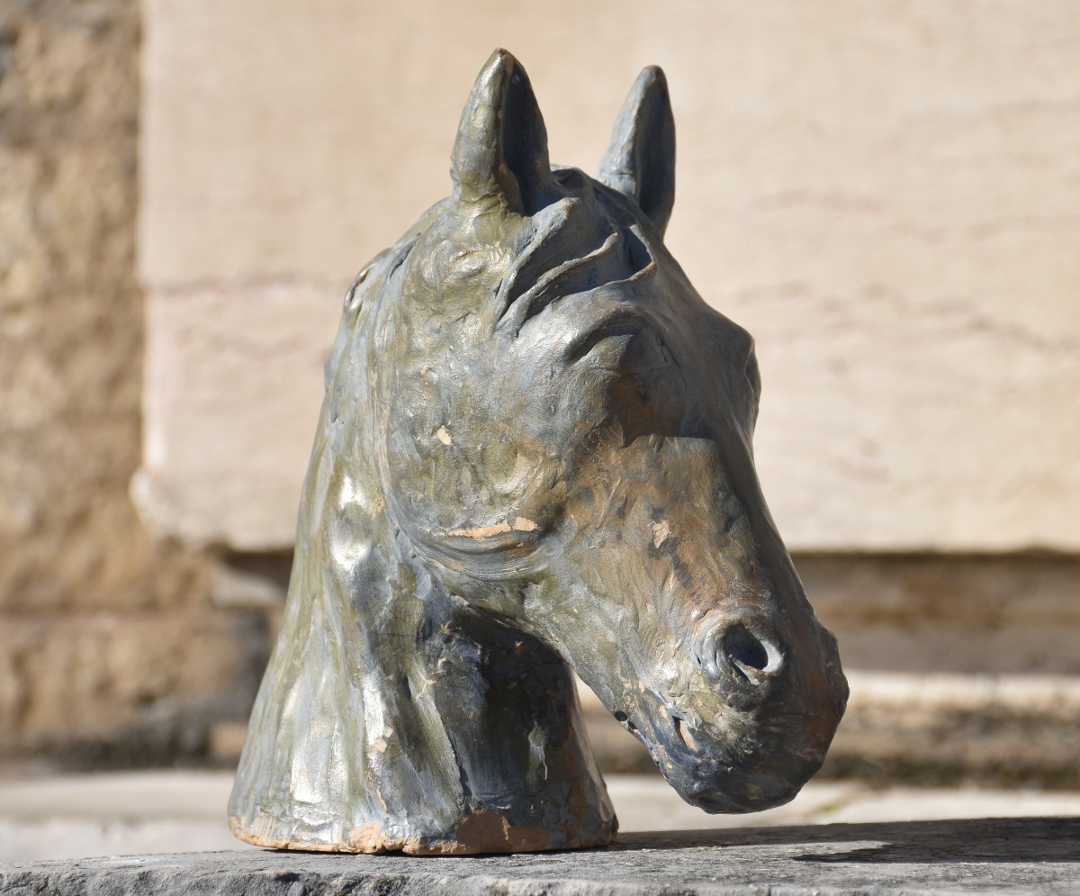 École française, Tête de cheval (vers 1940)-photo-3