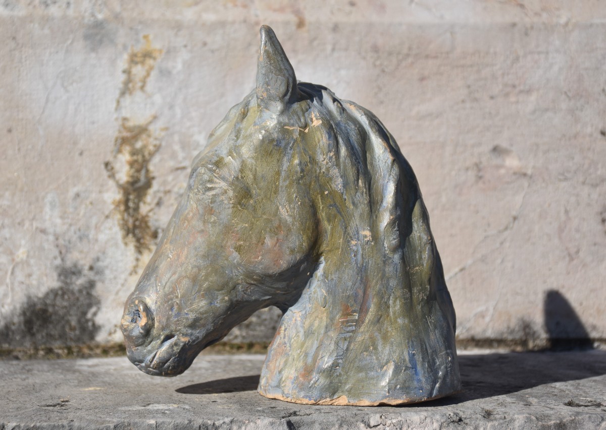 École française, Tête de cheval (vers 1940)-photo-4