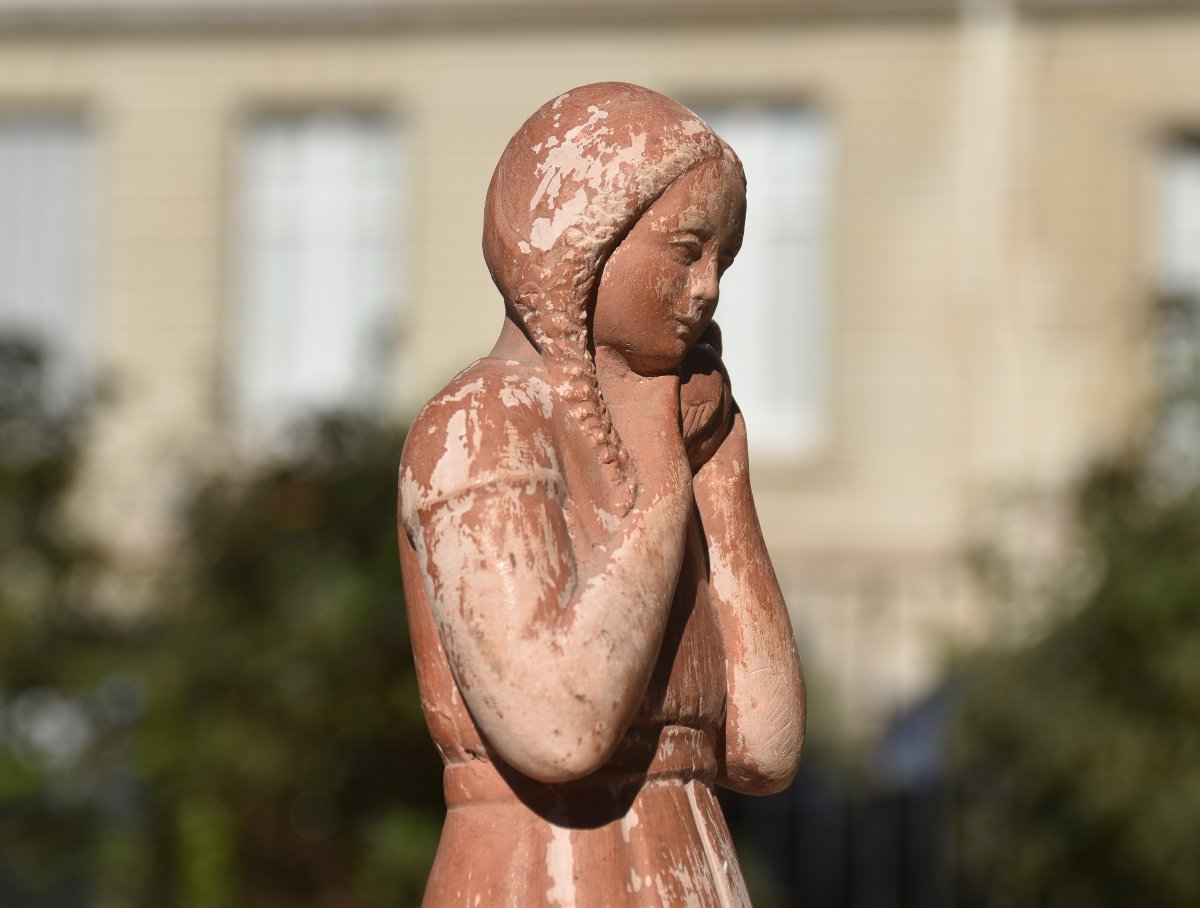 Henri-Paul REY (Pesmes 1904 - Paris 1981), Fille à la colombe (vers 1940)-photo-3