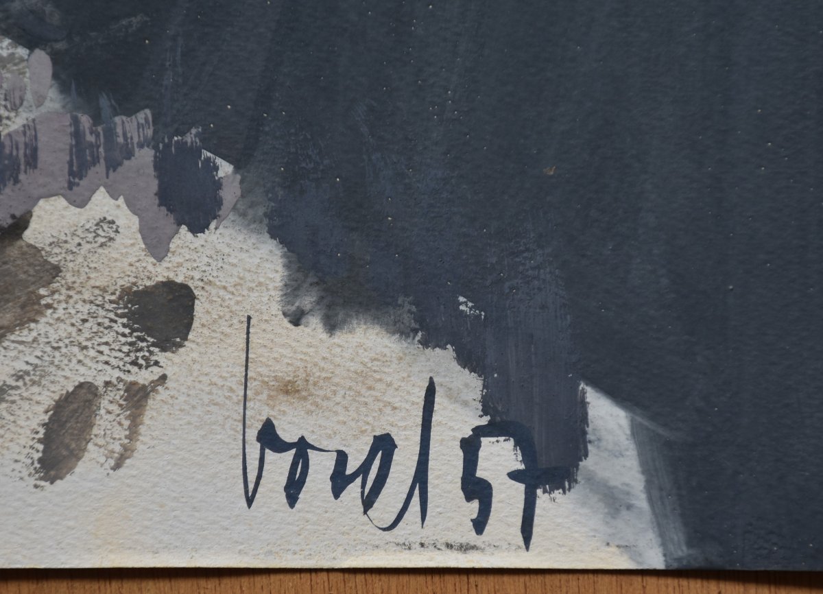 Jeannie BOREL (Neuchâtel 1928 - Zurich 2007), Paysage d’hiver en Suisse (1957)-photo-2