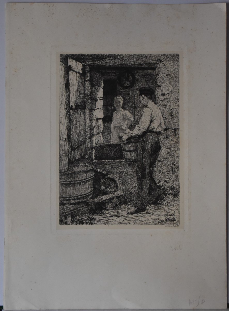 Antoine Jean BAIL (Chasselay 1830 - Nesles-la-Vallée 1919), La laitière et le cheminot (vers 18-photo-4