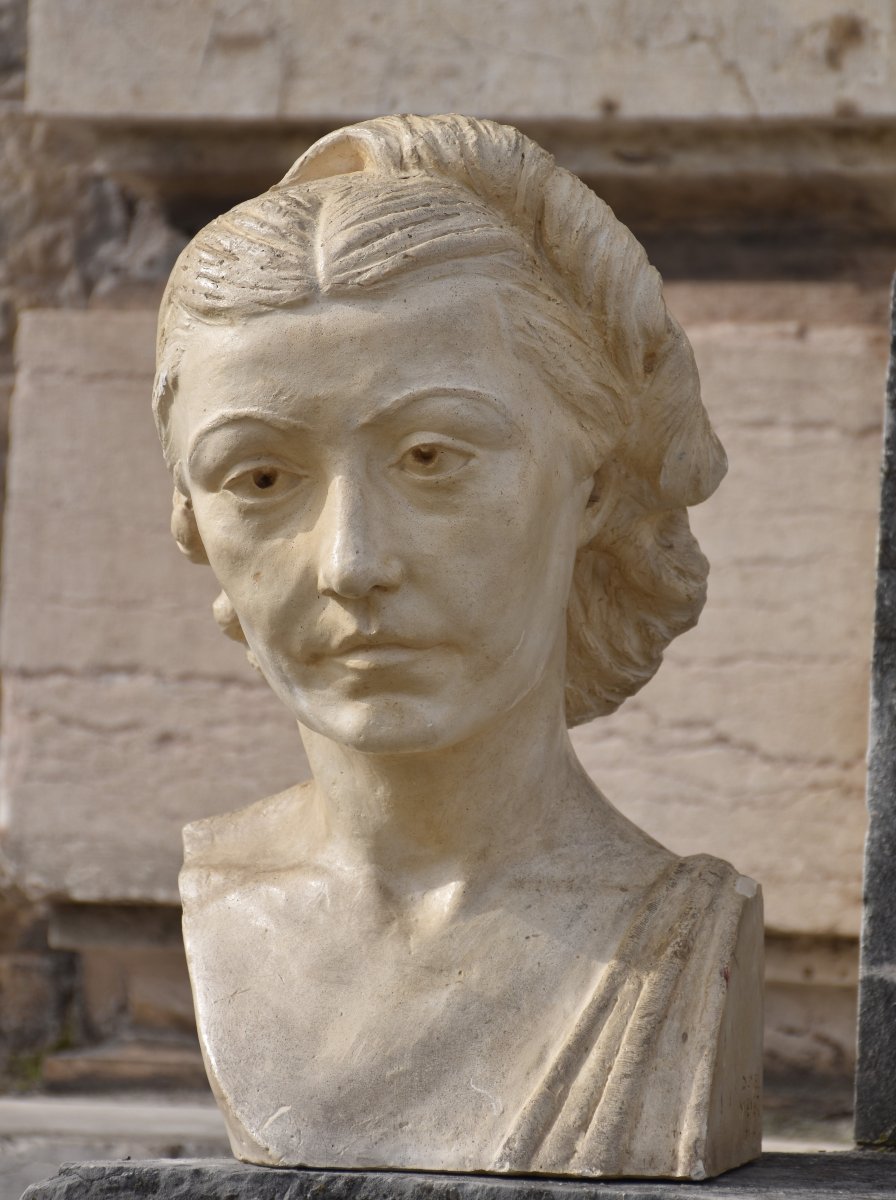 Daniel MEYER (Mulhouse 1908 - Nancy 1993), Portrait de l’artiste Nicole Gauthier (1941)-photo-2