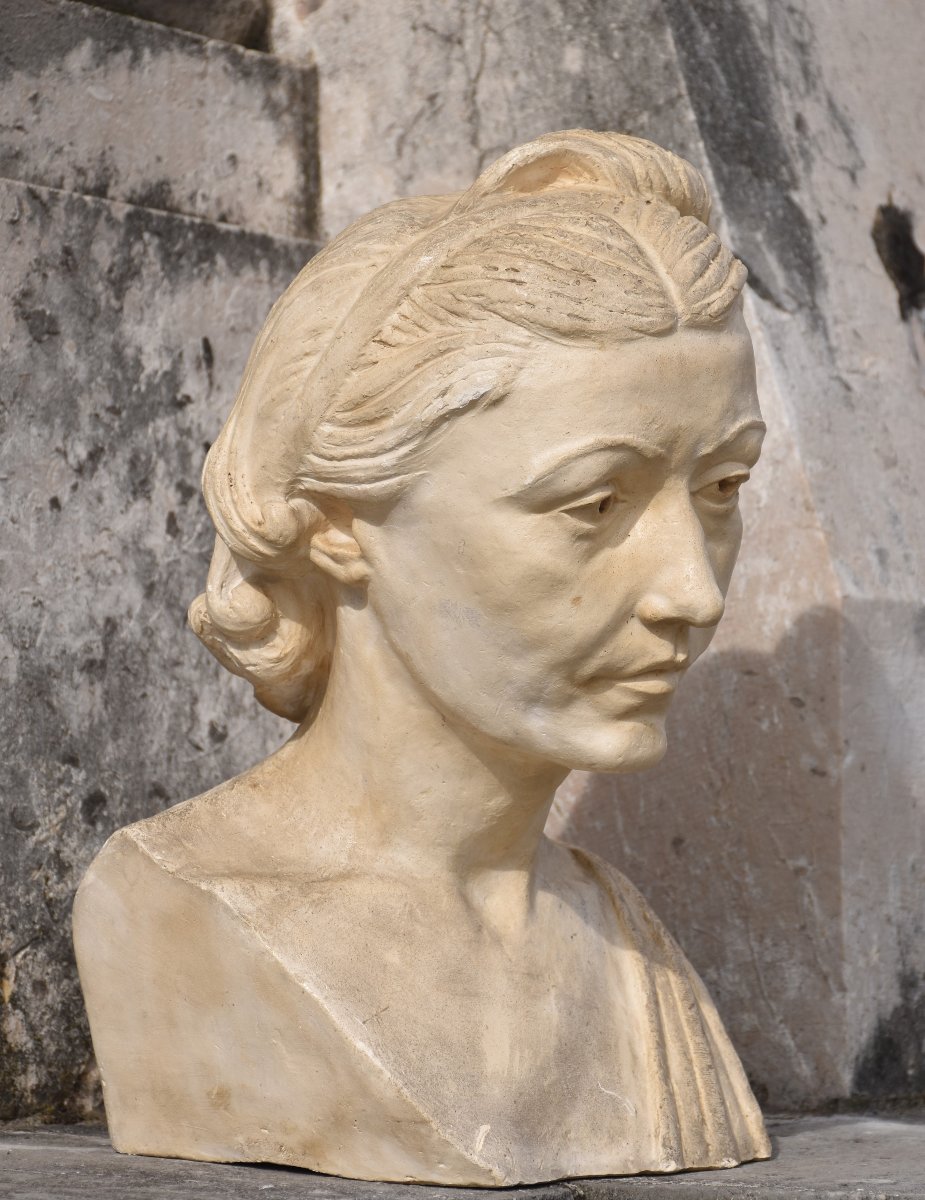 Daniel MEYER (Mulhouse 1908 - Nancy 1993), Portrait de l’artiste Nicole Gauthier (1941)-photo-3