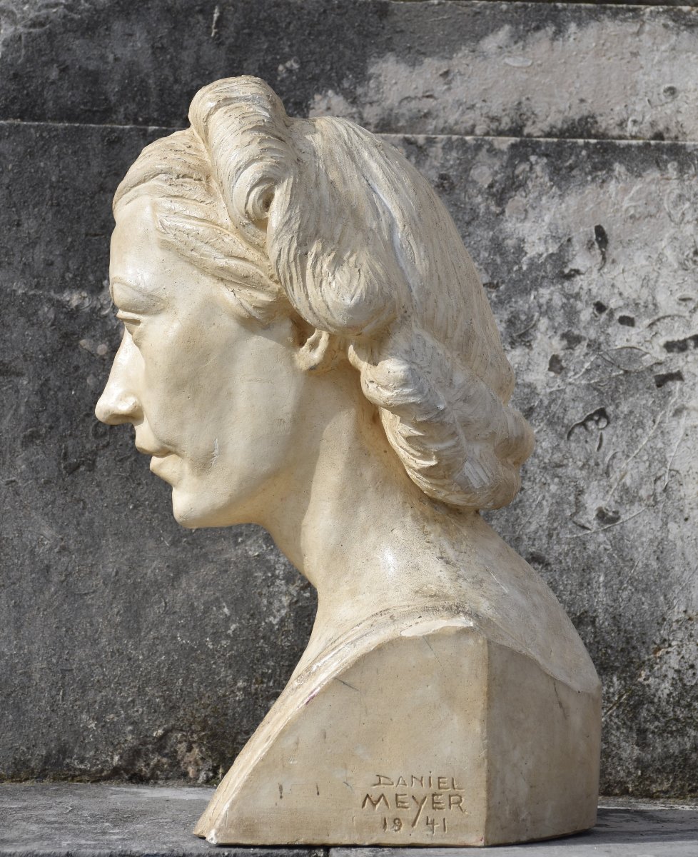 Daniel MEYER (Mulhouse 1908 - Nancy 1993), Portrait de l’artiste Nicole Gauthier (1941)-photo-4