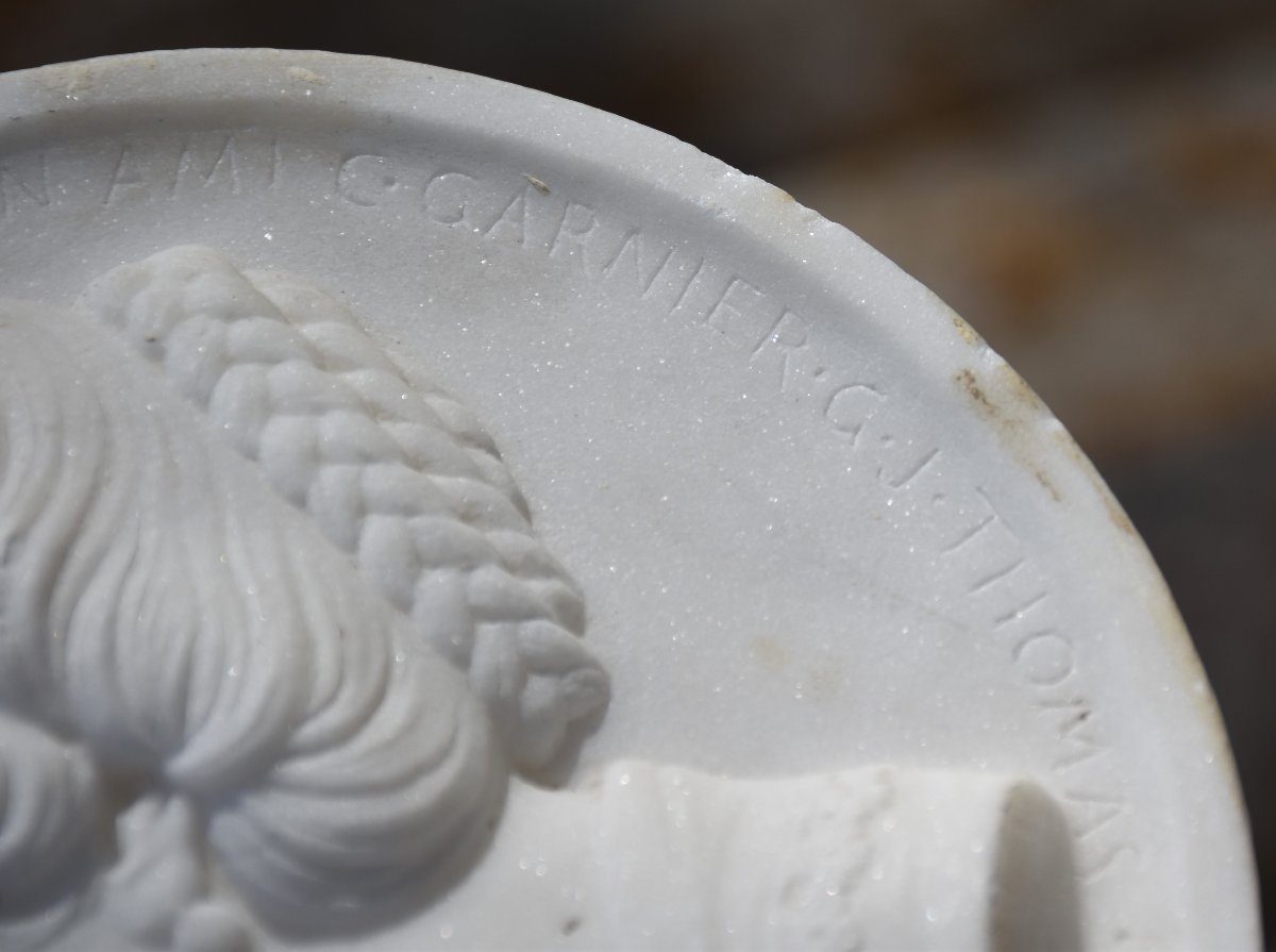 Gabriel-jules Thomas (paris, 1824-1905), Medallion Dedicated To Charles Garnier (1871)-photo-1