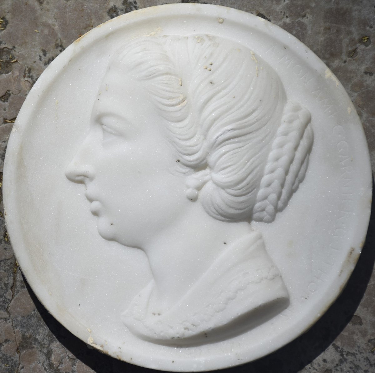 Gabriel-jules Thomas (paris, 1824-1905), Medallion Dedicated To Charles Garnier (1871)-photo-4