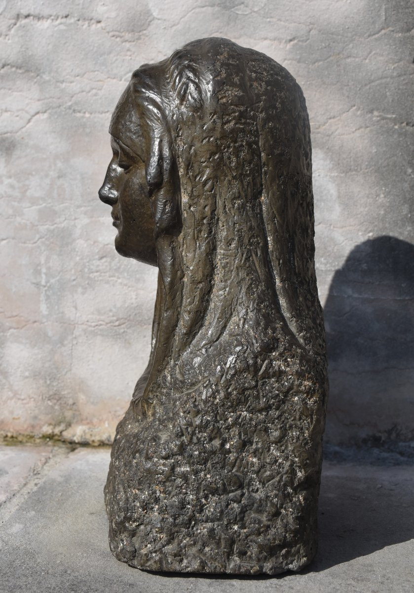 Joseph Bernard (vienne 1866 - Boulogne-billancourt 1931), Head Of A Veiled Woman (circa 1920)-photo-3