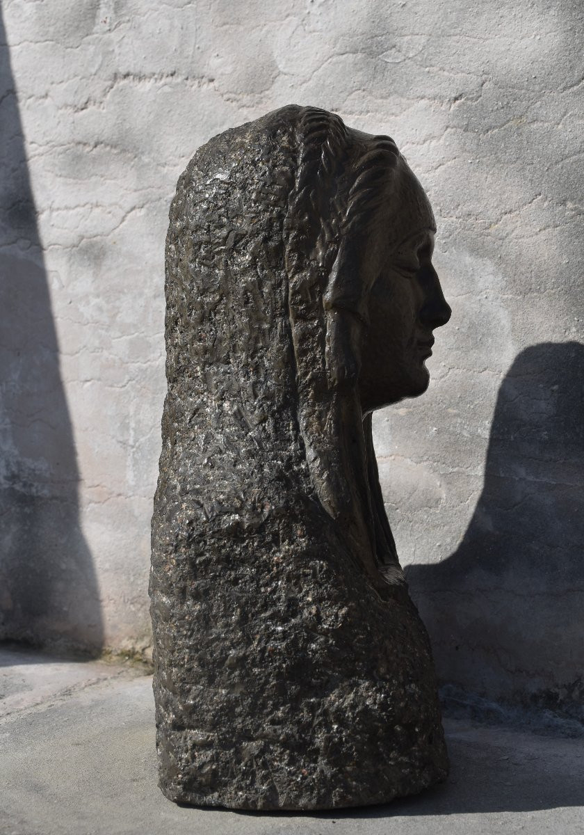 Joseph Bernard (vienne 1866 - Boulogne-billancourt 1931), Head Of A Veiled Woman (circa 1920)-photo-4