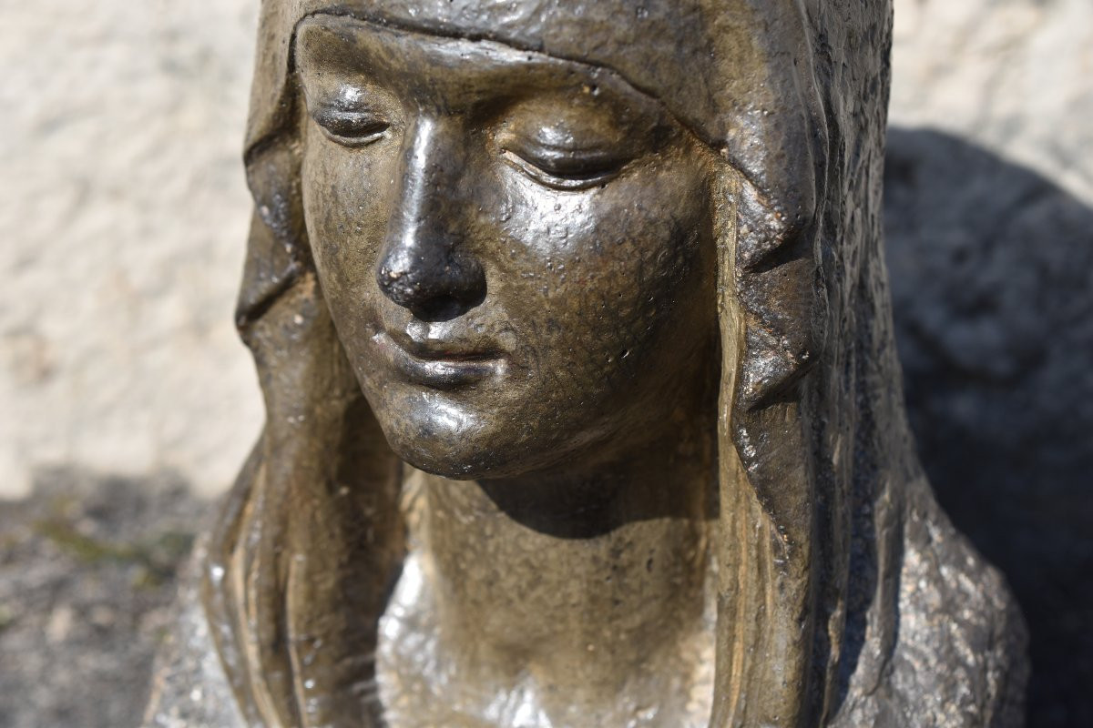 Joseph Bernard (vienne 1866 - Boulogne-billancourt 1931), Head Of A Veiled Woman (circa 1920)-photo-6