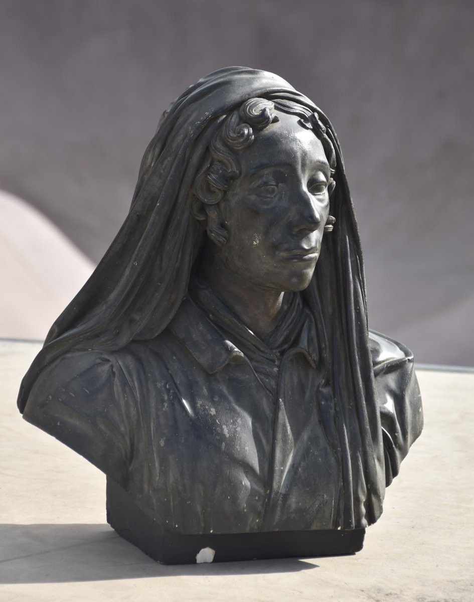 étienne-jules Ramey (paris, 1796 - 1852), Bust Of Veiled Figure (1822)-photo-1