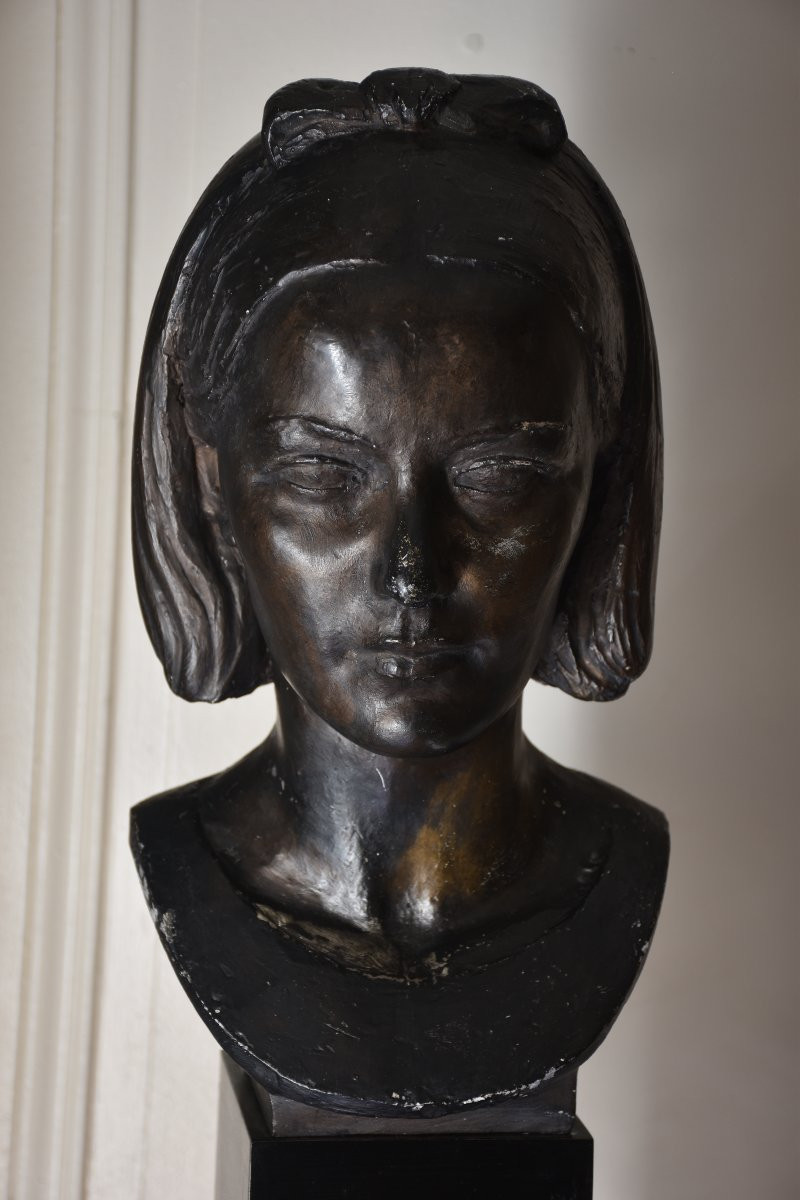 Gabriel Rispal (bordeaux 1892 - Châtillon 1970), Bust Of Young Woman (circa 1960)-photo-3