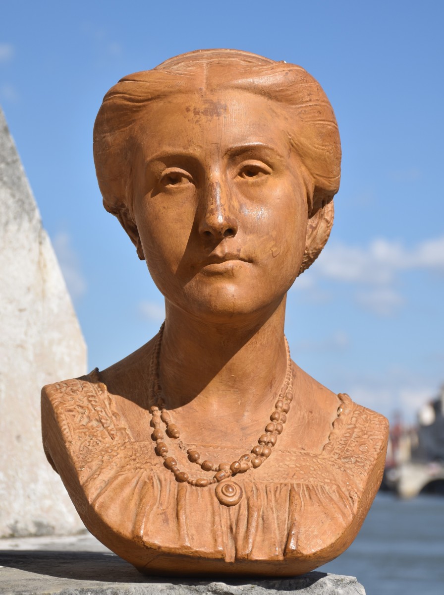 Henri-charles Maniglier (paris, 1826-1901), Bust Of A Woman  (1868)