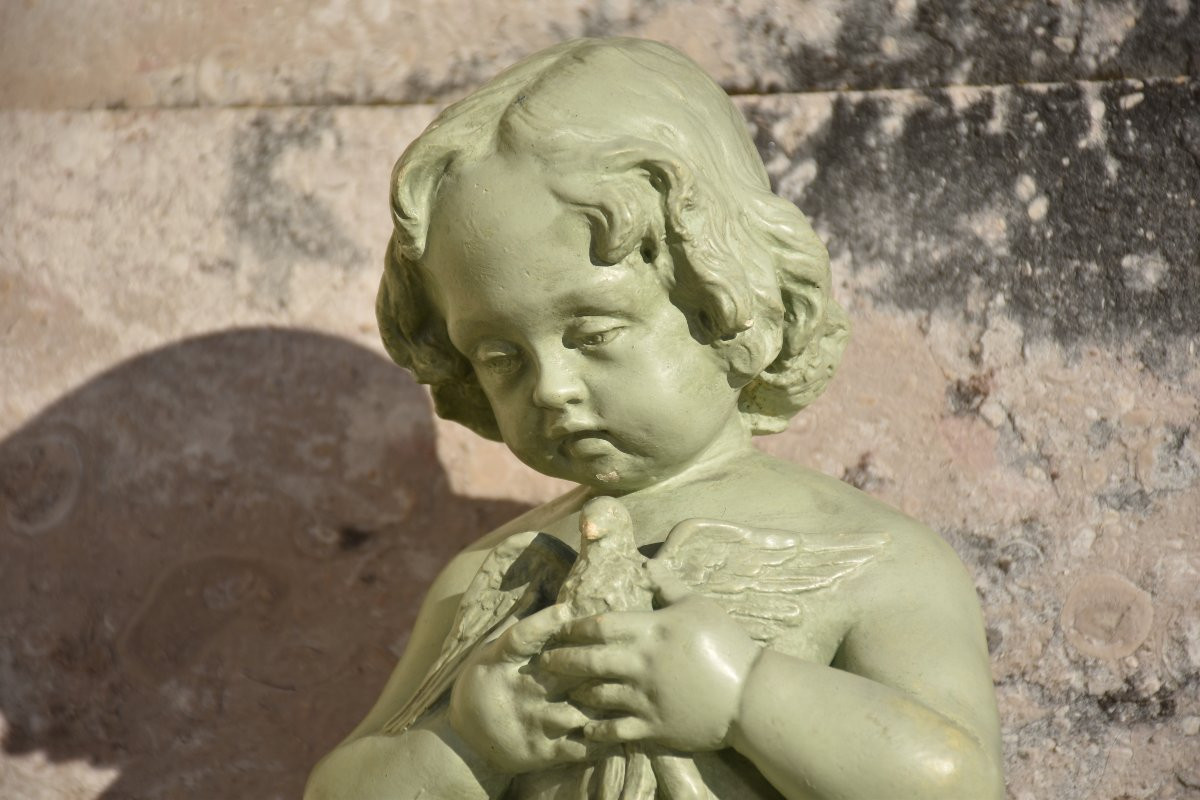 Henri Burdan, Child With Dove (circa 1900)-photo-2