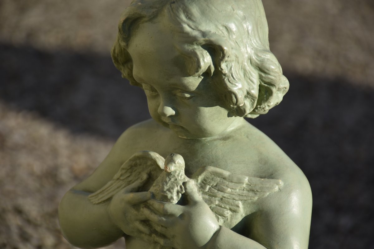 Henri Burdan, Child With Dove (circa 1900)-photo-4